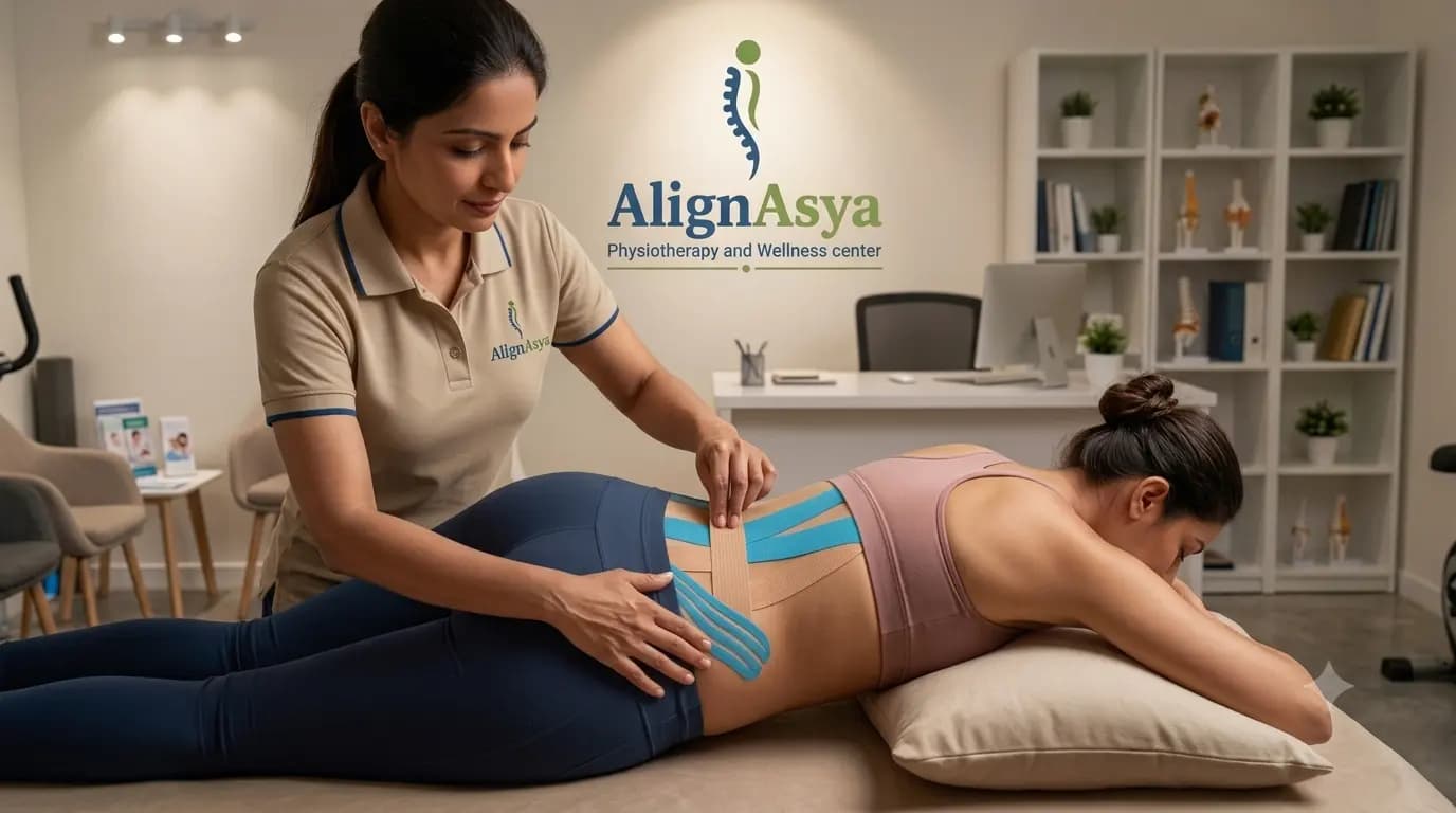 Dr. Renu Saroj providing personalized physiotherapy care at AlignAsya, Mira Road East