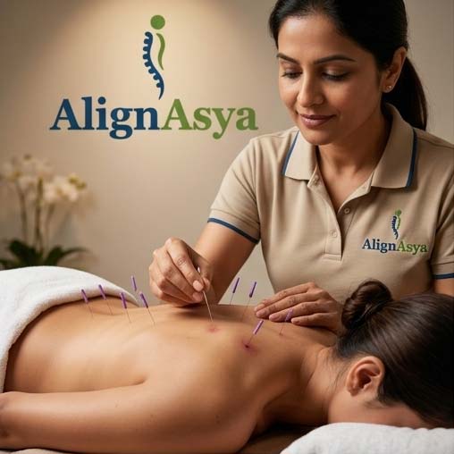 Physiotherapist performing dry needling and manual therapy at AlignAsya, Mira Road