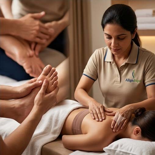Treatment room where manual therapy sessions take place at AlignAsya